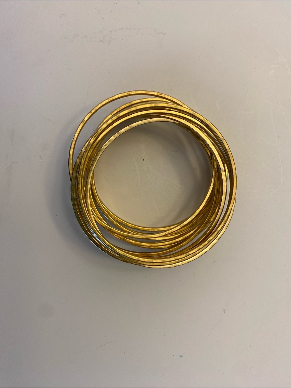 Premier Designs Gold Hammered Stackable Bangle Set - Picture 11 of 11